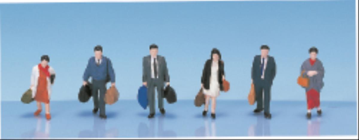 Kato (Japan) Japanese Walking Passengers (6) Figure Set K6-514