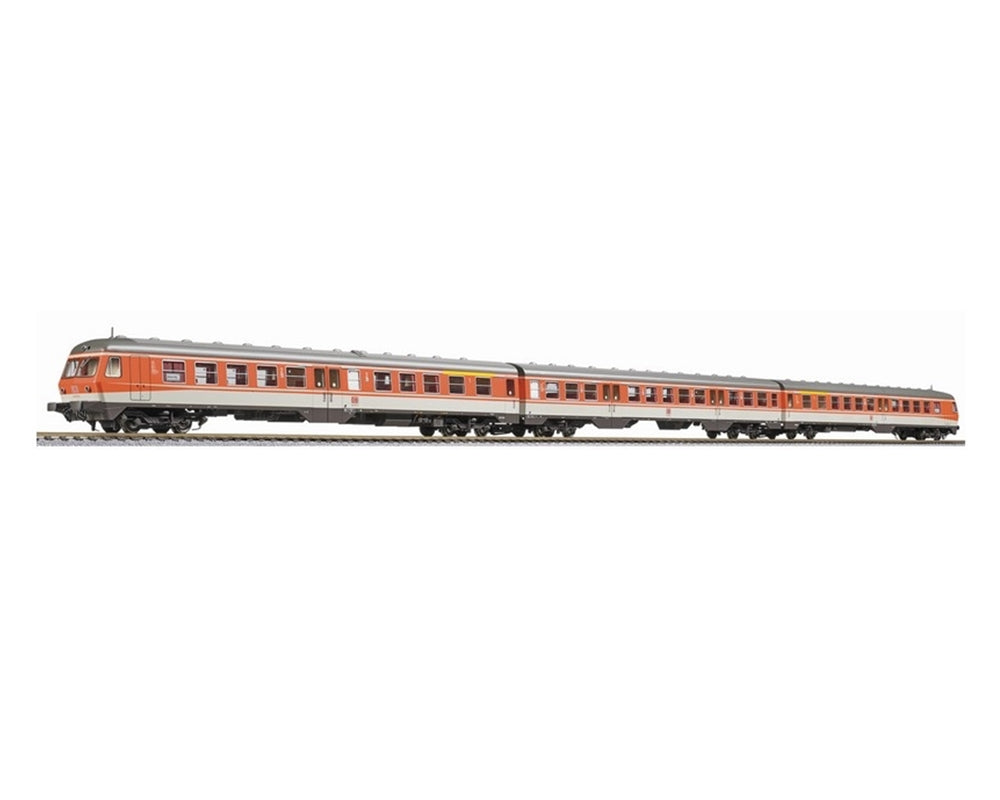 Liliput Diesel railcar, BR 614/914, orange/grey, 3-units, DB AG, era V [AC] L133177