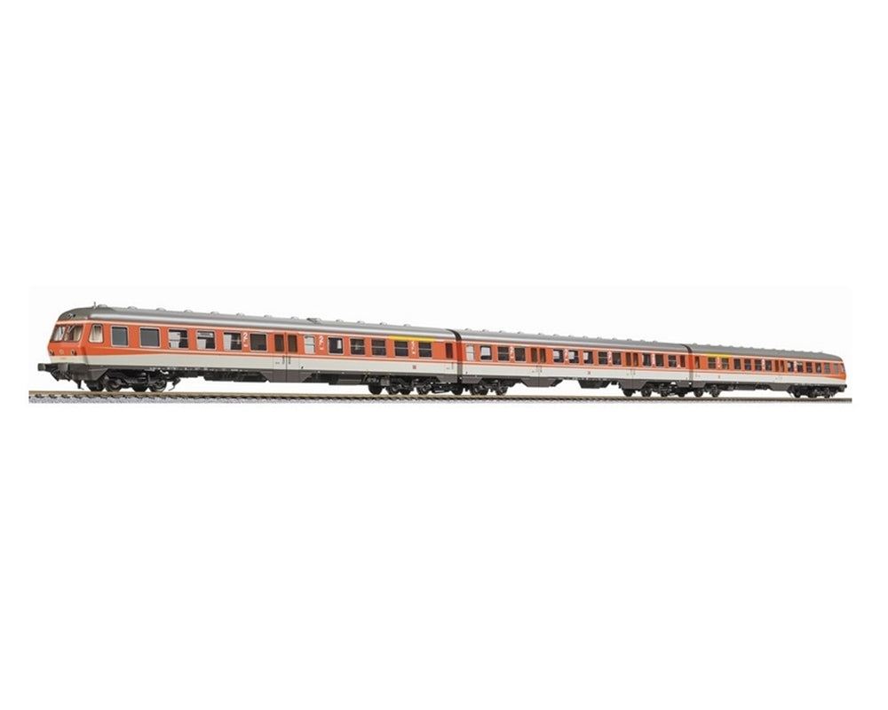 Liliput Diesel railcar, BR 614/914, orange/grey, 3-units, DB AG, era V [AC] L133178