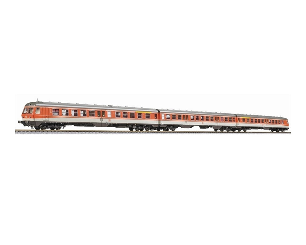 Liliput Diesel railcar, BR 614/914, orange/grey, 3-units, DB, era IV [AC] L133179