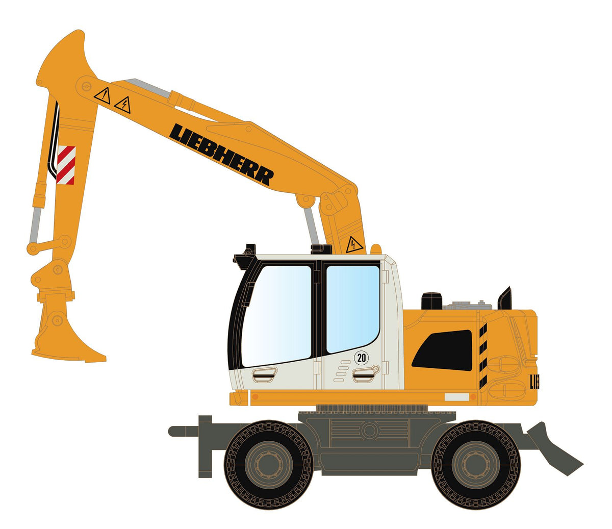 miNis Liebherr Compact Excavator with Backhoe Attachment LKLC4266