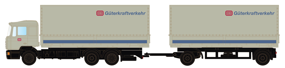 miNis MAN F90 3 Axle Double Trailer DB Gutverkehrwinner LKLC4634