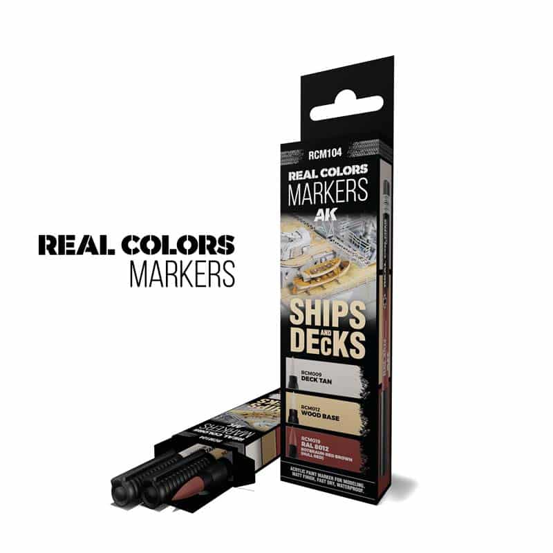  AK Interactive Real Colors Markers – Ships & Decks – Set 3 RCM104
