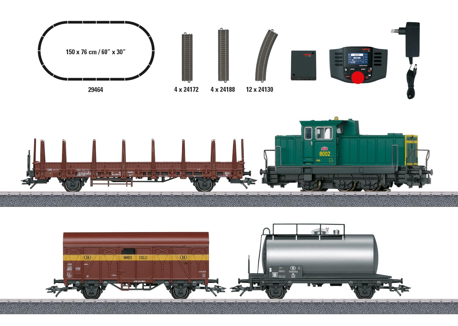 Marklin SNCB DHG700 Diesel Freight Starter Set III (~AC-Sound) MN29464