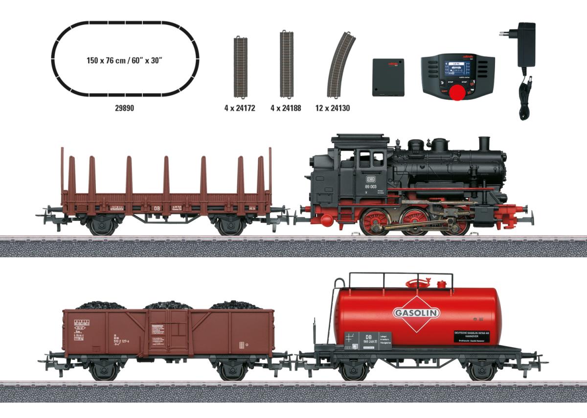 Marklin DB BR89.0 Steam Freight Starter Set III (~AC) MN29890