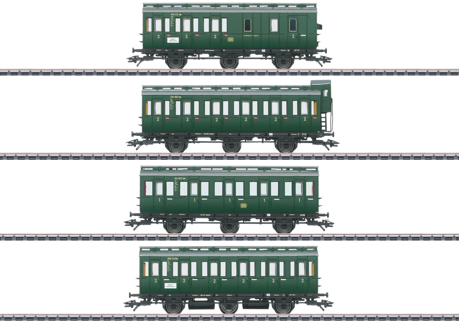 Marklin DB 3 Axle Coach Set (4) III MN42046