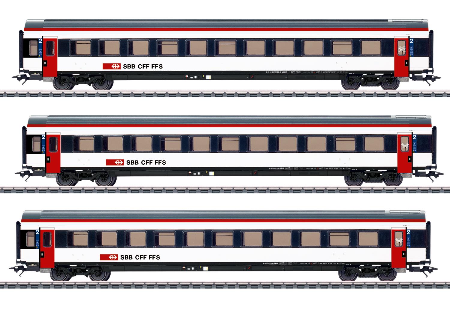 Marklin SBB Mark IV B 2nd Class Express Coach Set (3) VI MN42153