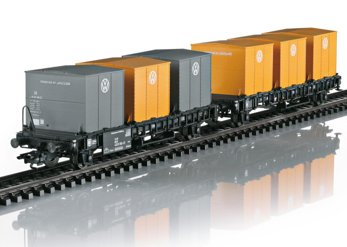 Marklin DB Laabs VW Container Carrying Wagon Set (2) IV MN46661