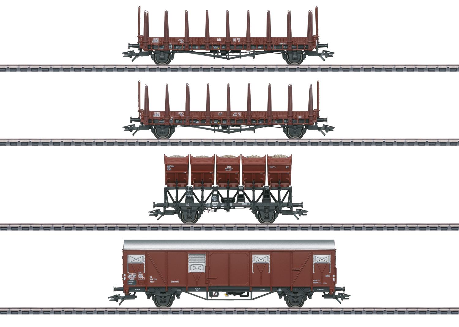 Marklin DB Mixed Freight Wagon Set (4) III MN46662