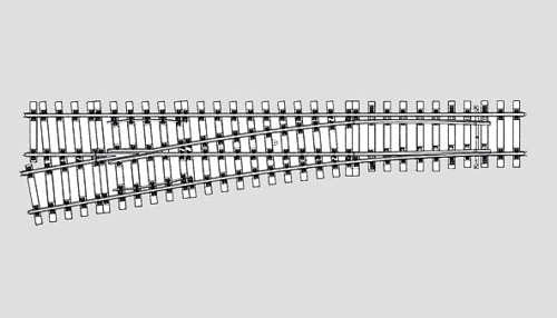 Marklin G1 (H1001-1S) Left Hand Turnout Set 2321mm Radius 10 Degree MN59084