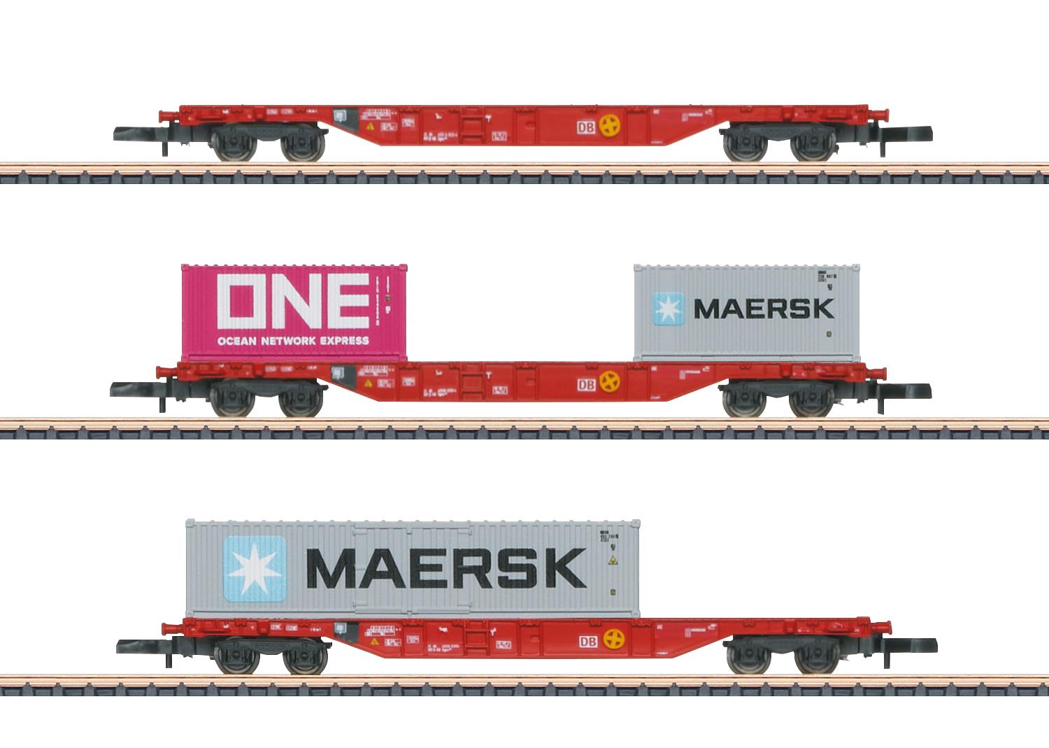 Marklin DBAG KLV Sgns691 Bogie Flat Wagon w/Containers Set (3) VI MN82640