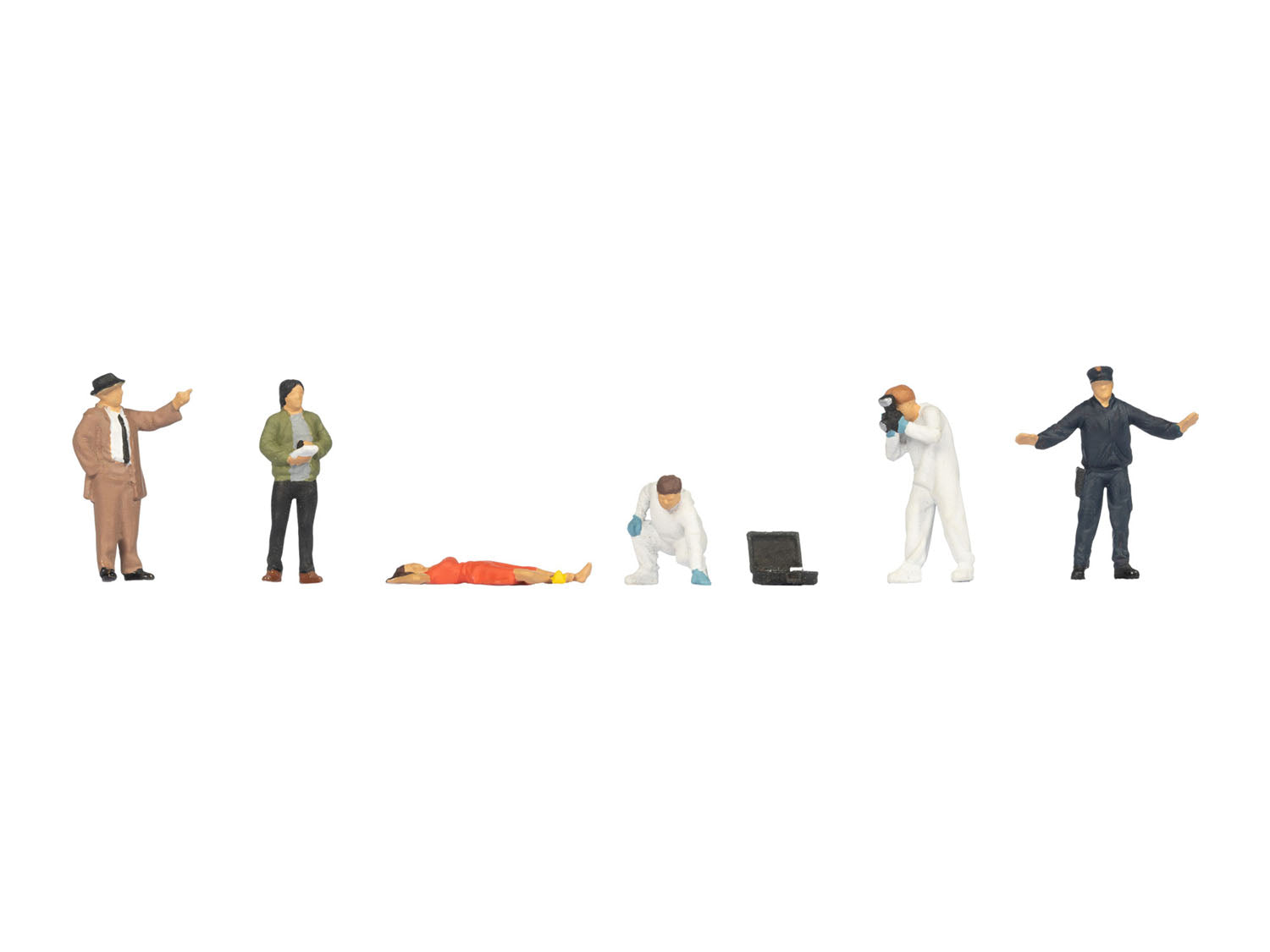 Crime Scene Police (5) & Corpse (1) Figure Set