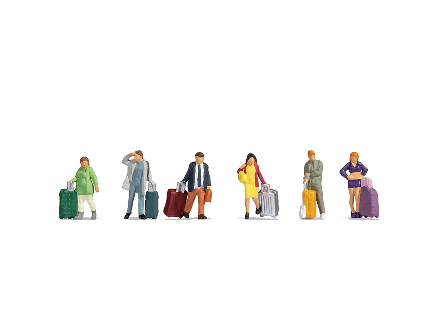 Noch Passengers with Modern Luggage (6) Figure Set N15223