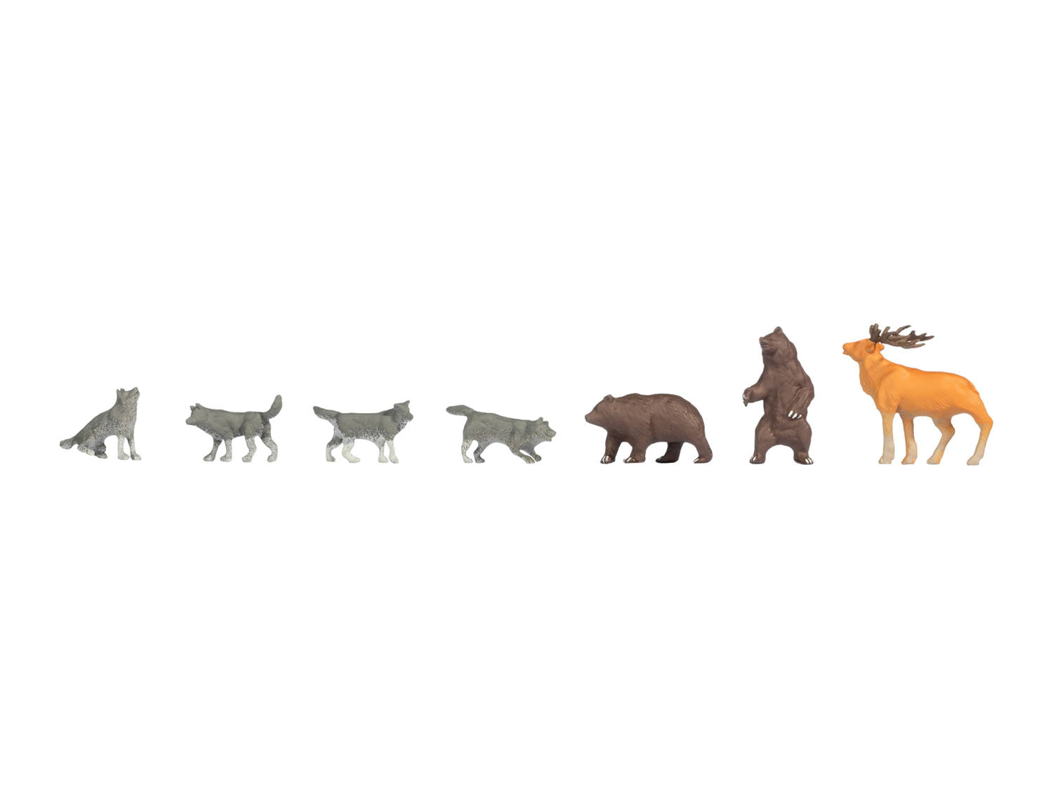 Bears (2) Wolves (4) & Stag (1) Figure Set