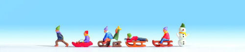 Noch Children in the Snow (6) and Accessories Figure Set N15819