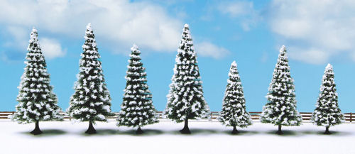 Noch Snow Fir (7) Classic Economy Trees 8-12cm N25087