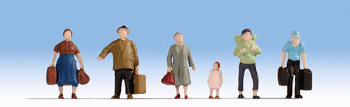 Noch Pedestrians with Luggage (6) Hobby Figure Set N38115