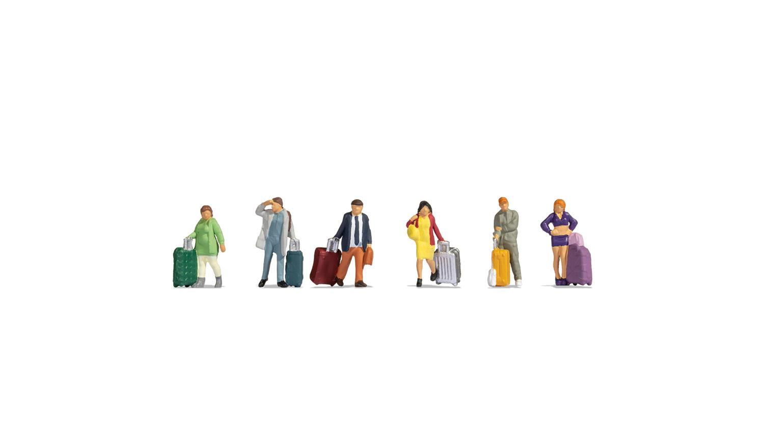 Noch Passengers with Modern Luggage (6) Figure Set N45223
