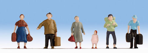 Noch Pedestrians with Luggage (6) Hobby Figure Set N47115