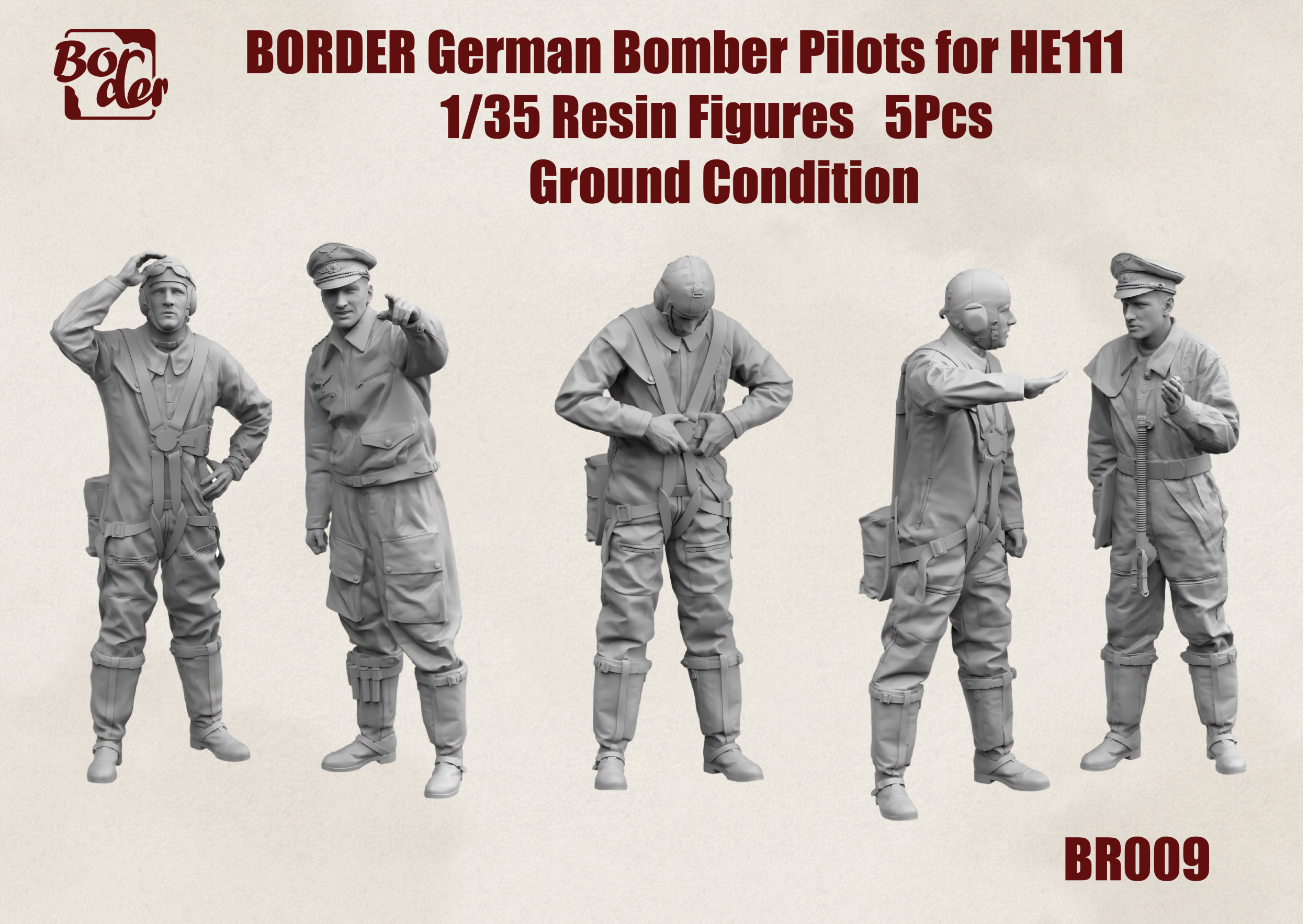 Border Model Br-009 He111 Pilots Standing BR-009