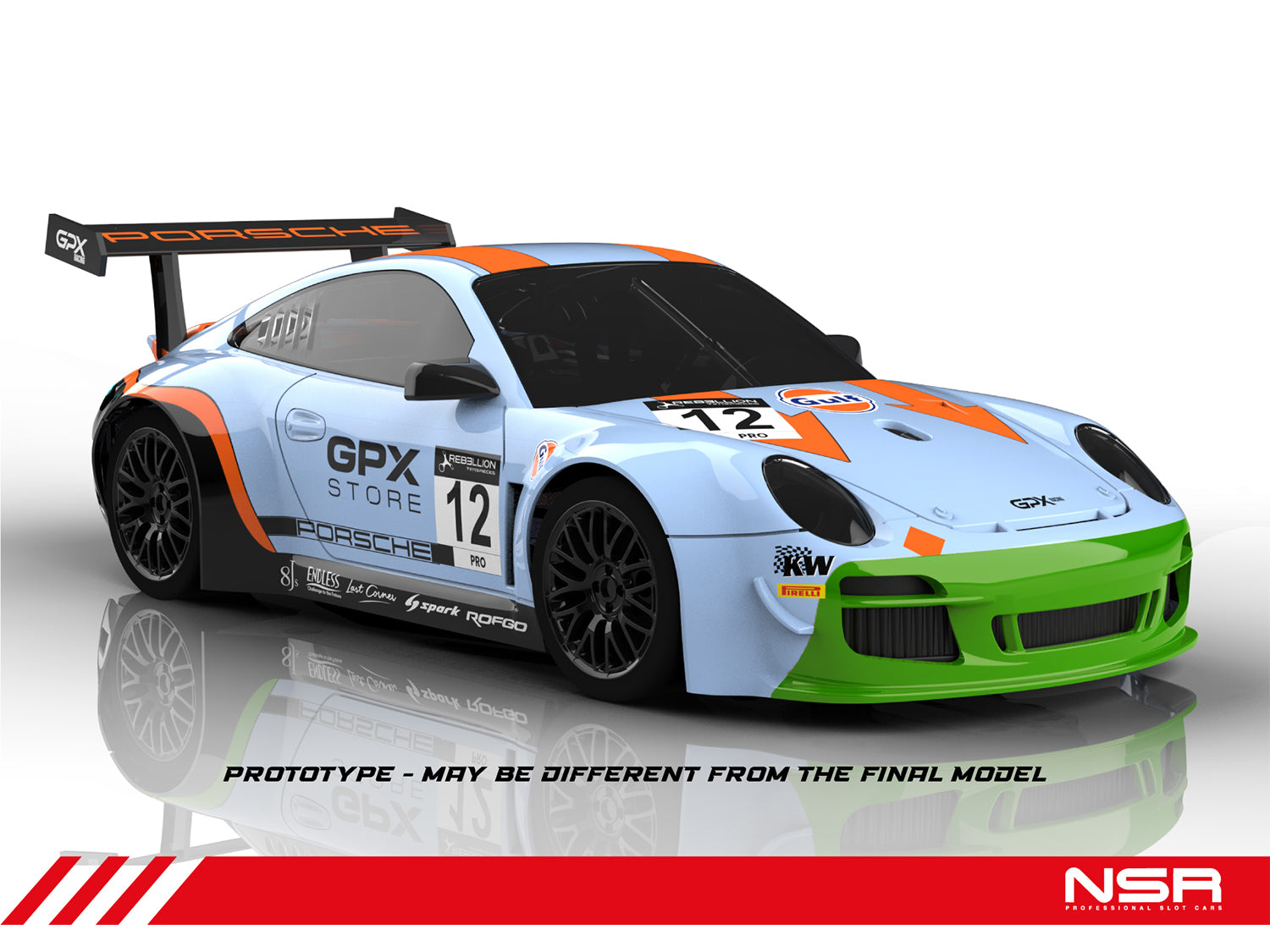 NSR Porsche 997 GT3 No.12 Gulf GPX 2020 Targa Florio AW NSR0422AW