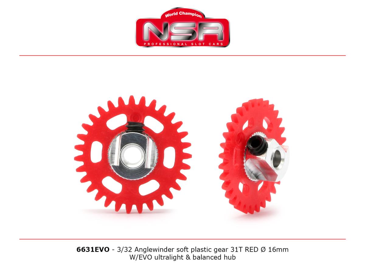 NSR 3/32 AW Soft Plastic Gear 31t Red 16mm UL Balanced Hub NSR6631EVO