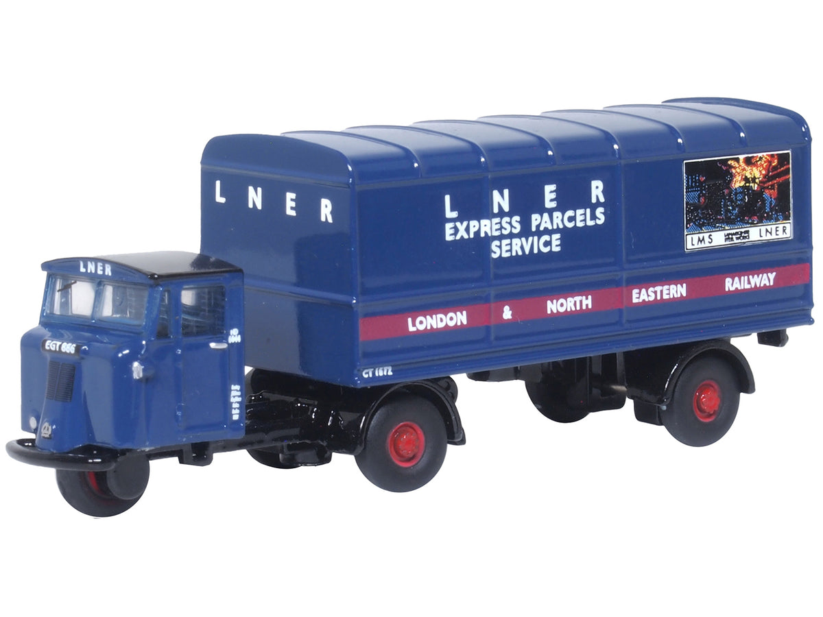 Oxford Diecast Scammell Mechanical Horse Van Trailer LNER OD120MH004