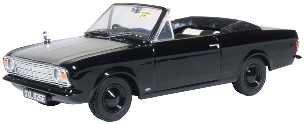 Oxford Diecast Ford Cortina MkII Crayford Convertible Black/White OD43CCC004