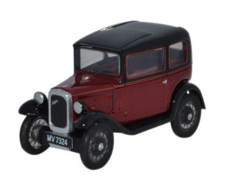 Oxford Diecast Austin Seven RN Saloon Maroon OD76ASS003