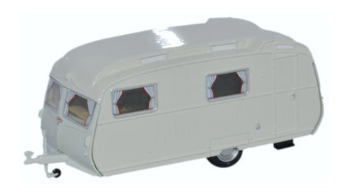 Oxford Diecast Carlight Continental Caravan Light Grey OD76CC001