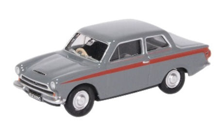 Oxford Diecast Ford Cortina MkI Lombard Grey/Red OD76COR1008