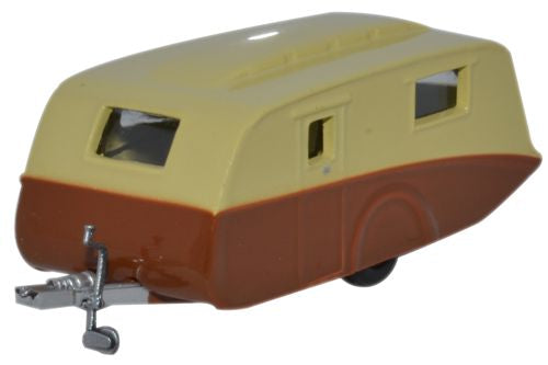 Oxford Diecast Caravan Cream/Brown OD76CV003