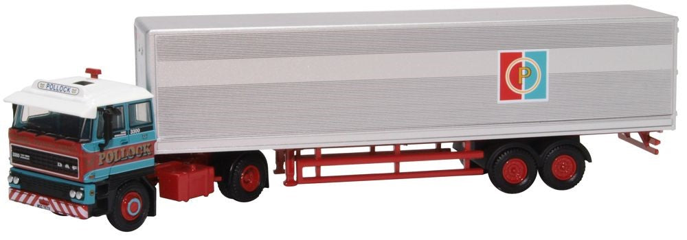 Oxford Diecast DAF 2800 Curtainside Short Van Trailer Pollock OD76D28003