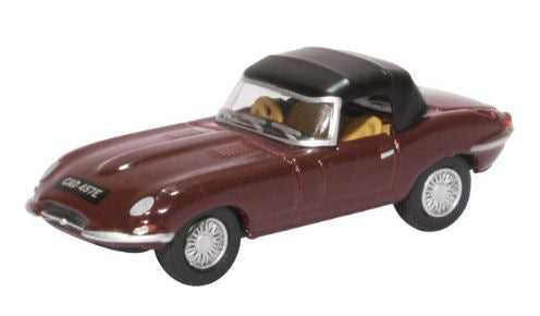 Oxford Diecast Jaguar E Type Soft Top Imperial Maroon OD76ETYP012