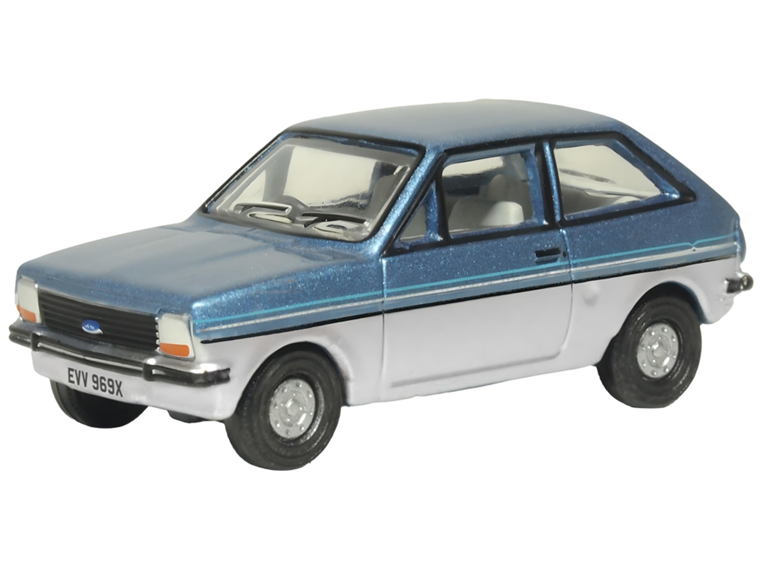 Oxford Diecast Ford Fiesta MkI Titan Blue/Strato Silver OD76FF007