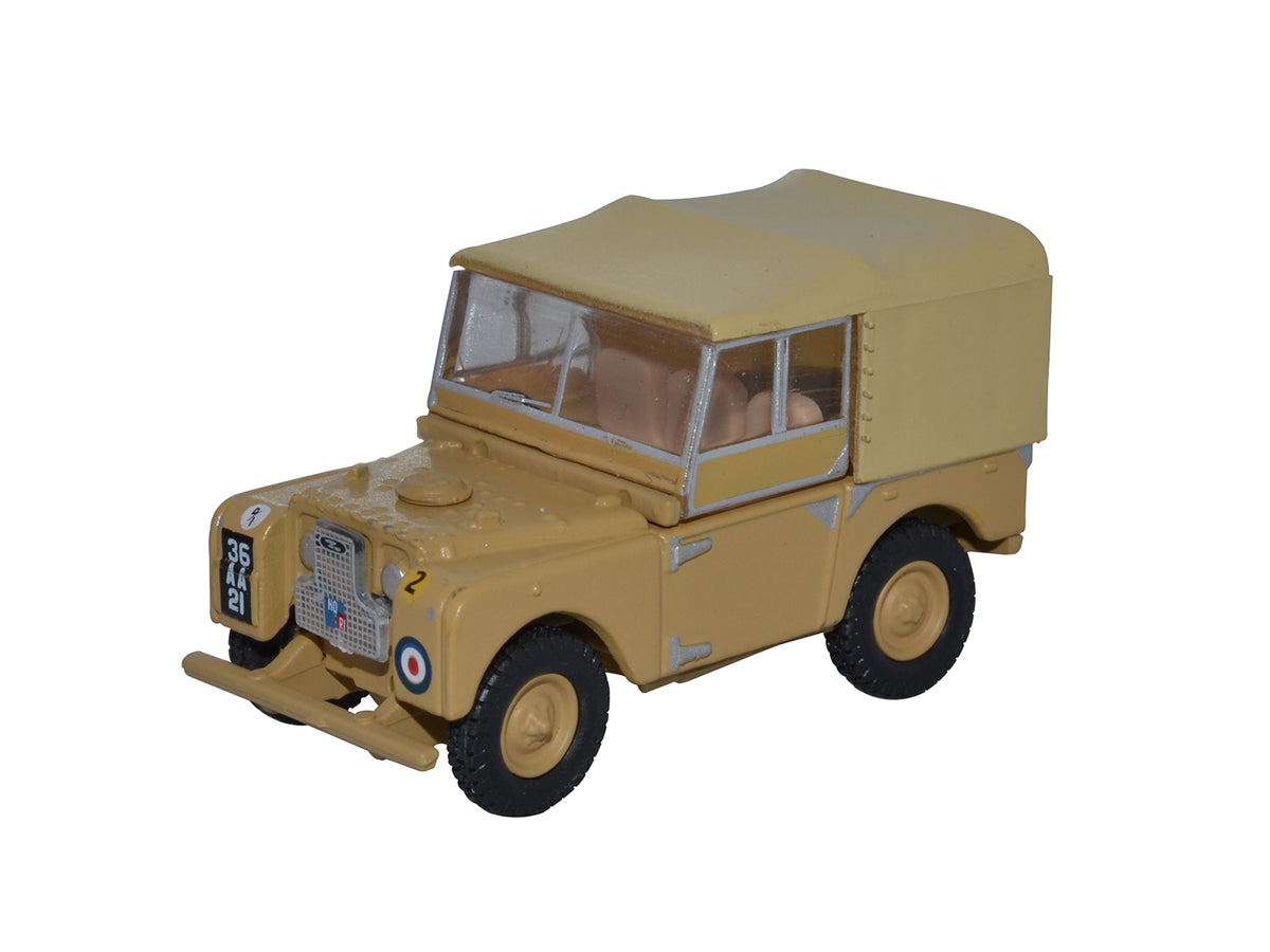 Oxford Diecast Land Rover Series 1 80&#39;&#39; Canvas 34th Light AA RAF Firdan OD76LAN180008