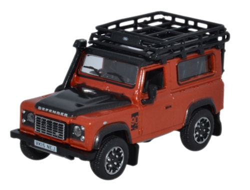 Oxford Diecast Land Rover Defender 90 Station Wagon Phoenix Orange OD76LRDF008AD