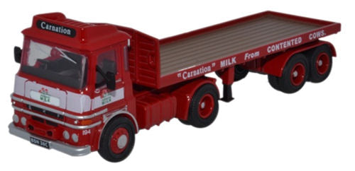 Oxford Diecast ERF LV Flatbed Trailer Carnation OD76LV002