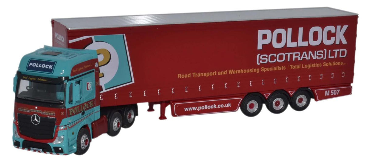 Oxford Diecast Mercedes Actros MP4 GSC Actros Curtainside Pollock OD76MB002