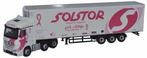 Oxford Diecast Mercedes Actros SSC Fridge Solstor Pink Ribbon Foundation OD76MB005