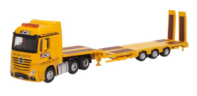 Oxford Diecast Mercedes Actros Semi Low Loader JCB OD76MB010