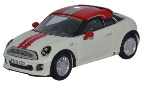 Oxford Diecast Mini Coupe Pepper White/Chilli Red OD76MC001