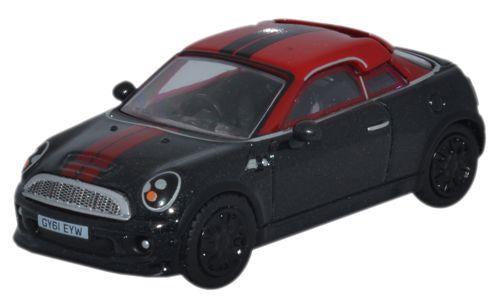 Oxford Diecast Mini Coupe Midnight Black/Red OD76MC002