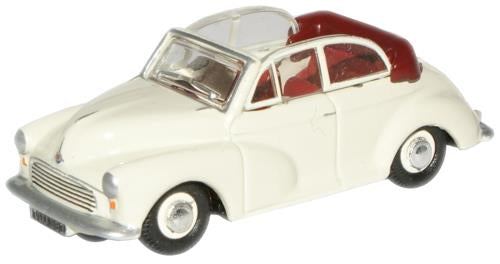 Oxford Diecast Morris Minor Convertible Open Old English White/Red OD76MMC005