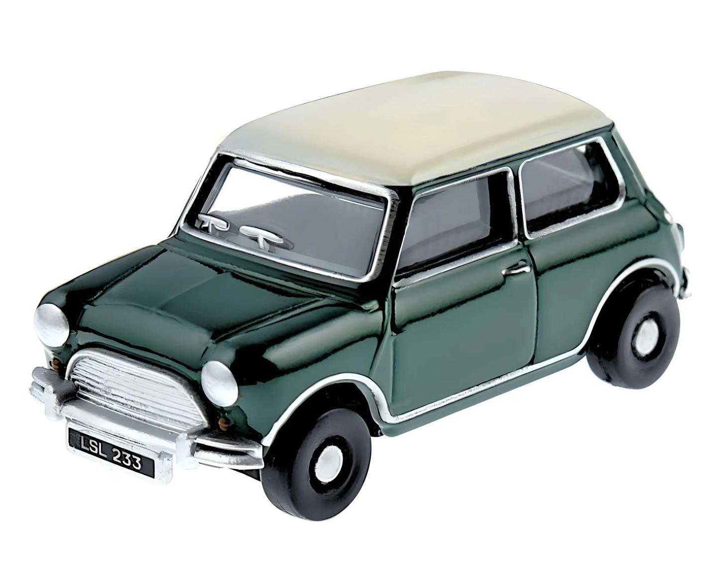 Oxford Diecast Austin Mini Almond Green/Old English White OD76MN003