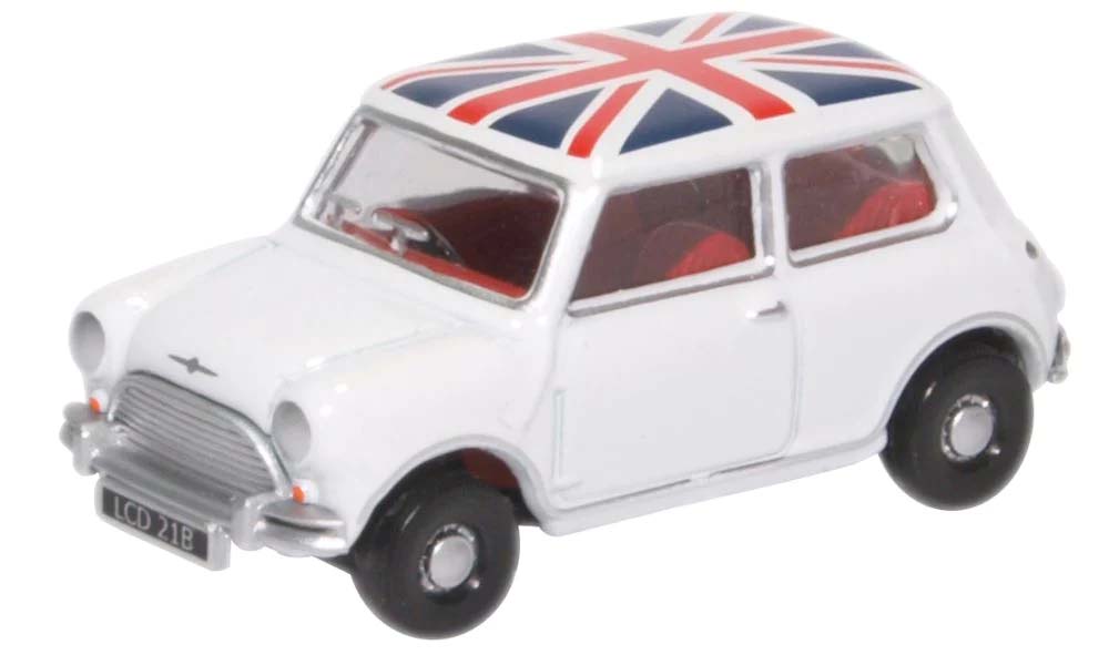 Oxford Diecast Austin Mini Cooper White Union Flag OD76MN011