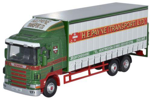 Oxford Diecast Scania 94D Curtainside H E Payne OD76S94002