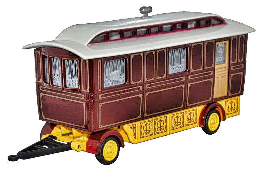 Oxford Diecast Showmans Caravan Maroon OD76SCV001