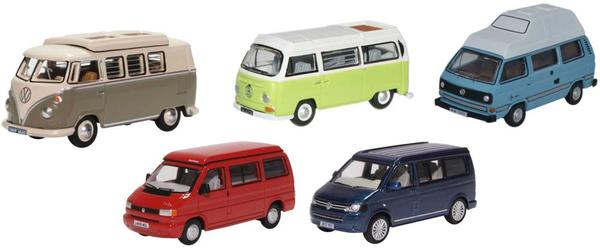 Oxford Diecast VW Camper T1/T2/T3/T4/T5 Set (5) OD76SET67