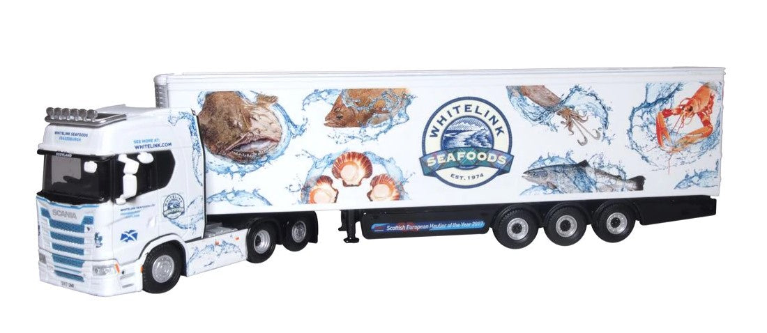 Oxford Diecast Scania S Series Highline Fridge Whitelink Seafoods OD76SNG001